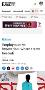 Employment vs innovation: Where are we headed?