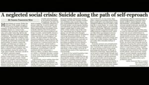 A Neglected Social Crisis: Suicide Along the Path of Self-Reproach”